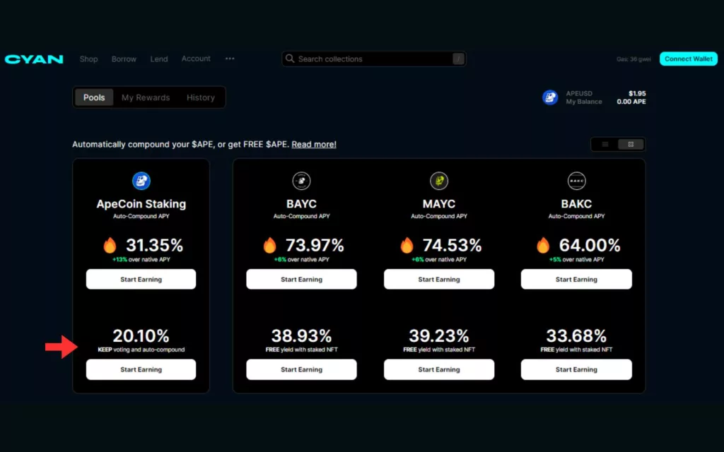 Earn ApeCoin with Automatic Compounding