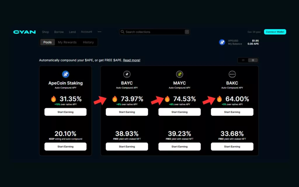 Staking NFTs to Get Free ApeCoin Rewards